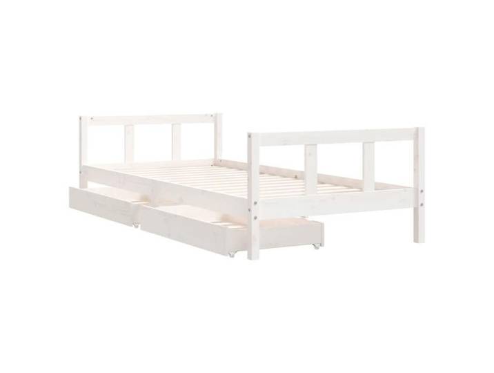 Lit jeune contemporain 90x200cm Cadre de lit enf Cadre de lit enfant tiroirs blanc 90x200cm - Bois de pin massif @5467289 6849rio5