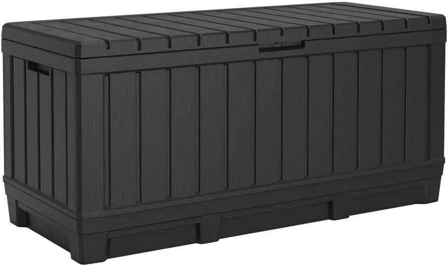 Keter Kentwood Outdoor Garden Storage Box 350L Graphite 59cm H X 128cm W X 53.6cm D