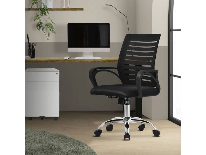 ML-Design Bürostuhl ergonomisch, Schwarz, 360° Drehstuhl mit Rollen