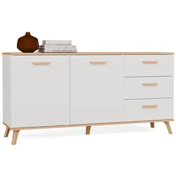 Kommode OLYMPO 2D3S WEISS EICHE ARTISAN Schrank 150 cm 3 Schubladen 2 Türen
