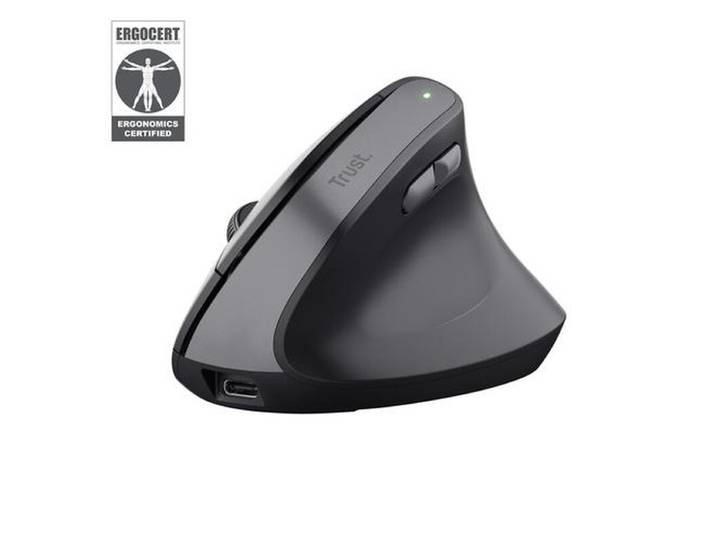 Trust Bayo II Medische Rechtshandige Muis - RF Draadloos - Optisch - 2400 DPI - Zwart