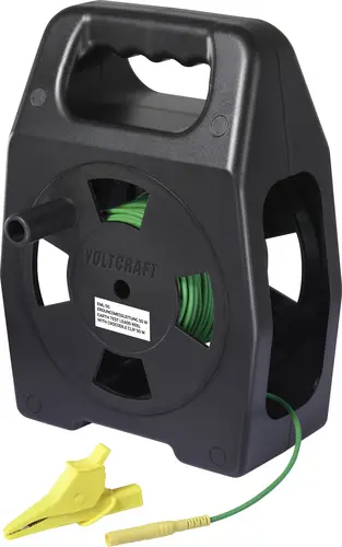 VOLTCRAFT EML-50 Erdungsmessleitung 50m Grün auf Spindel CAT III 1000V Kunststofffaser für hohe Zugfestigkeit