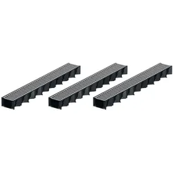3x1m ACO Self® Hexaline 2.0 Entwässerungsrinne Stegrost Stahl verzinkt