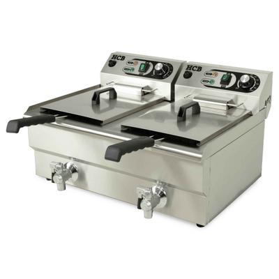 HCB Doppel-Fritteuse - 2 x 12 Liter - 2 x 230V - Edelstahl