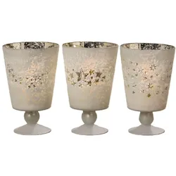 Windlicht Winterland Sternemotiv Glas H 23 cm Stückpreis