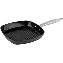 Zyliss Ultimate Pro Hart-eloxierte Alu-Grillpfanne, Pfanne + Kochtopf, Silber, Schwarz