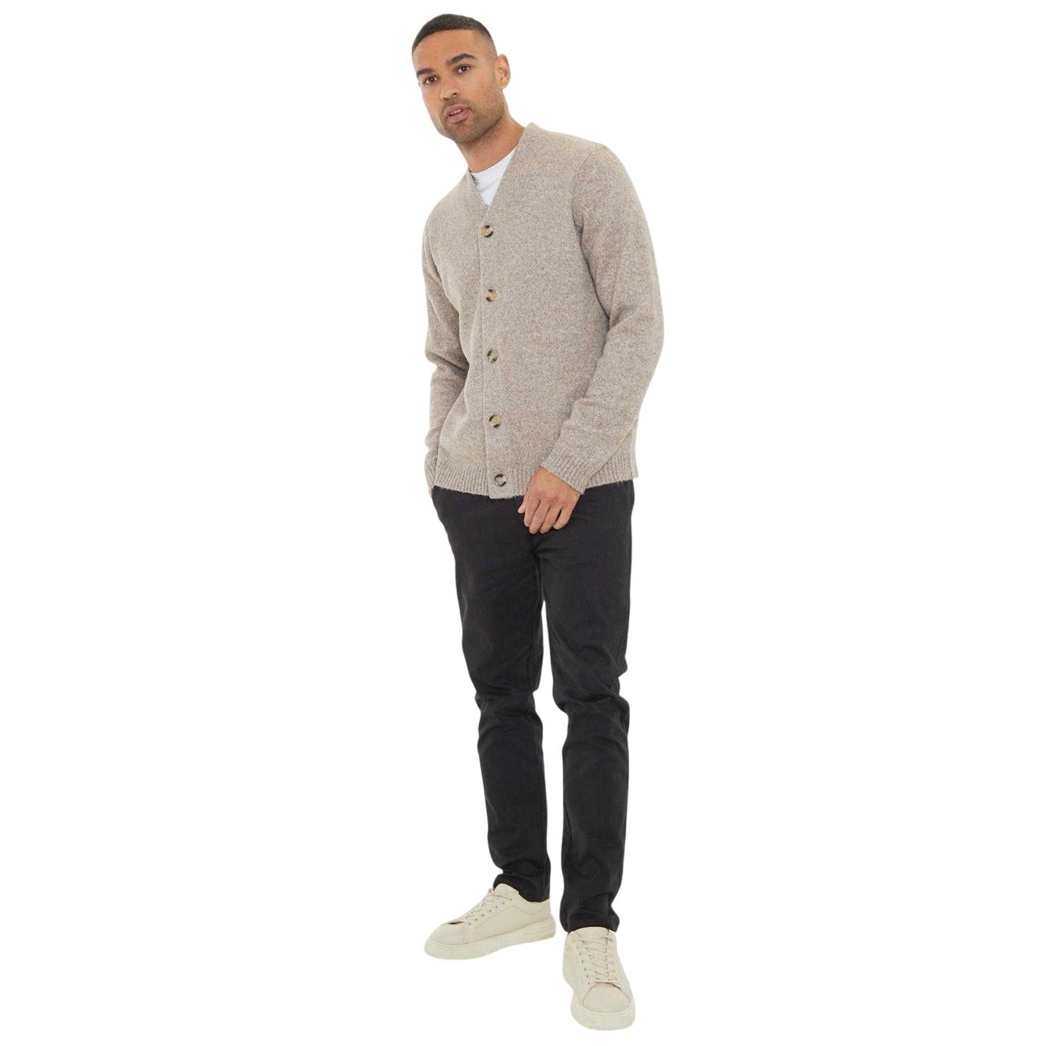 Threadbare - "Dutch" Strickjacke für Herren (Holzkohle-Mergel)