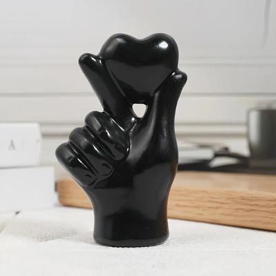 Uplift Treasures Romantic Resin Love Gesture Ornament Heart Desktop Decor black