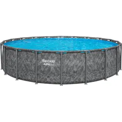 APX365™ Winterfester Solo Pool ohne Zubehör Ø 610 x 132 cm, Marmor-Optik (Dunkel...