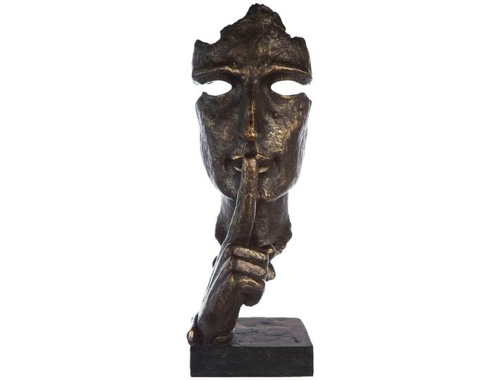 Dekofigur CASABLANCA BY GILDE Skulptur XL Silence , braun (bronzefarben), B:39cm H:100cm T:35cm, Kunstharz, Dekofiguren, Dekofigur