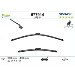 Scheibenwischer VALEO 577914 für Jaguar Tesla Opel XF I Model S XE