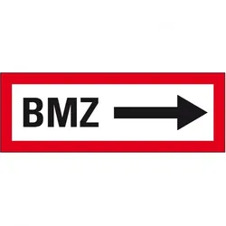 Aufkleber I Feuerwehrschild BMZ rechts, Folie, selbstklebend, 297x105mm, DIN 4066