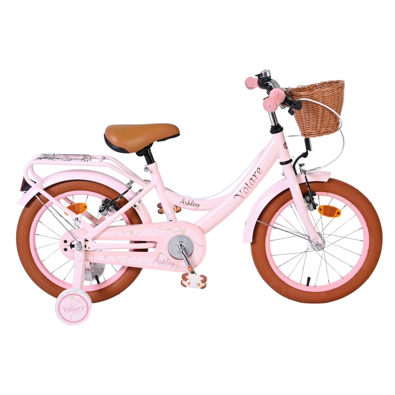 Volare Kinderfahrrad Ashley für Mädchen 16 Zoll Kinderrad in Rosa, Zwei Handbremsen