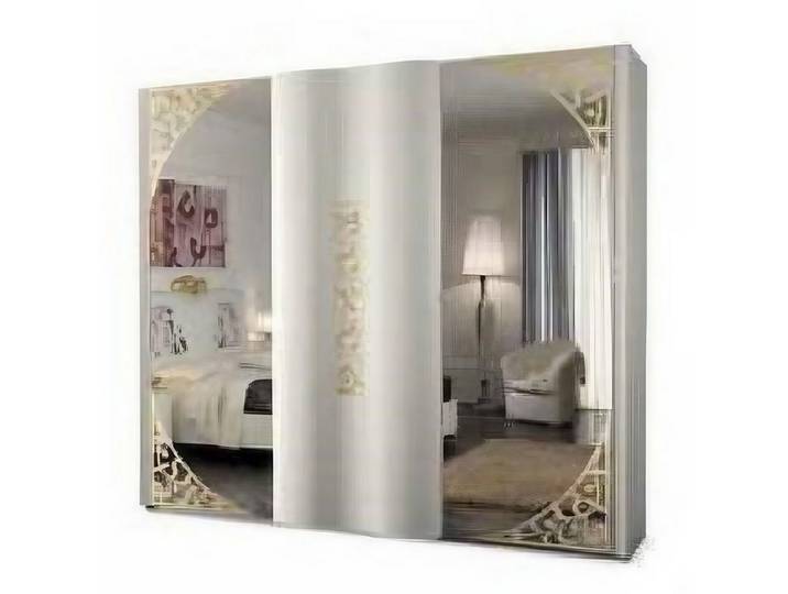 Xlmoebel Kleiderschrank Italienischer Holzschrank mit Spiegeltüren und viel Stauraum (1-St., Kleiderschrank) Hergestellt in Europa