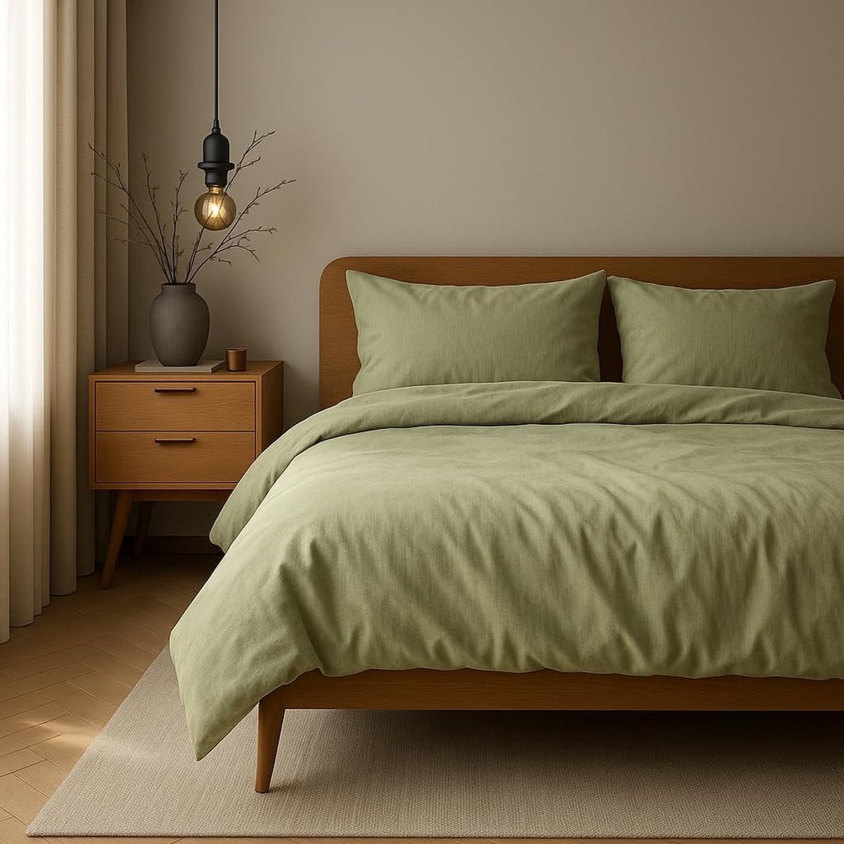 Omgoods Deluxe Bedlinnen Set van 100% Katoen met Rits, 135x200 cm en 2x 80x80 cm
