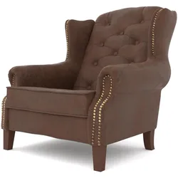 CHESTERFIELD-SESSEL Anton Braun Microfaser Vintageoptik