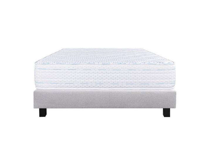 THELIO - Ensemble Matelas Mousse Ep.24cm + Sommier Tapissier Gris 140x200 cm