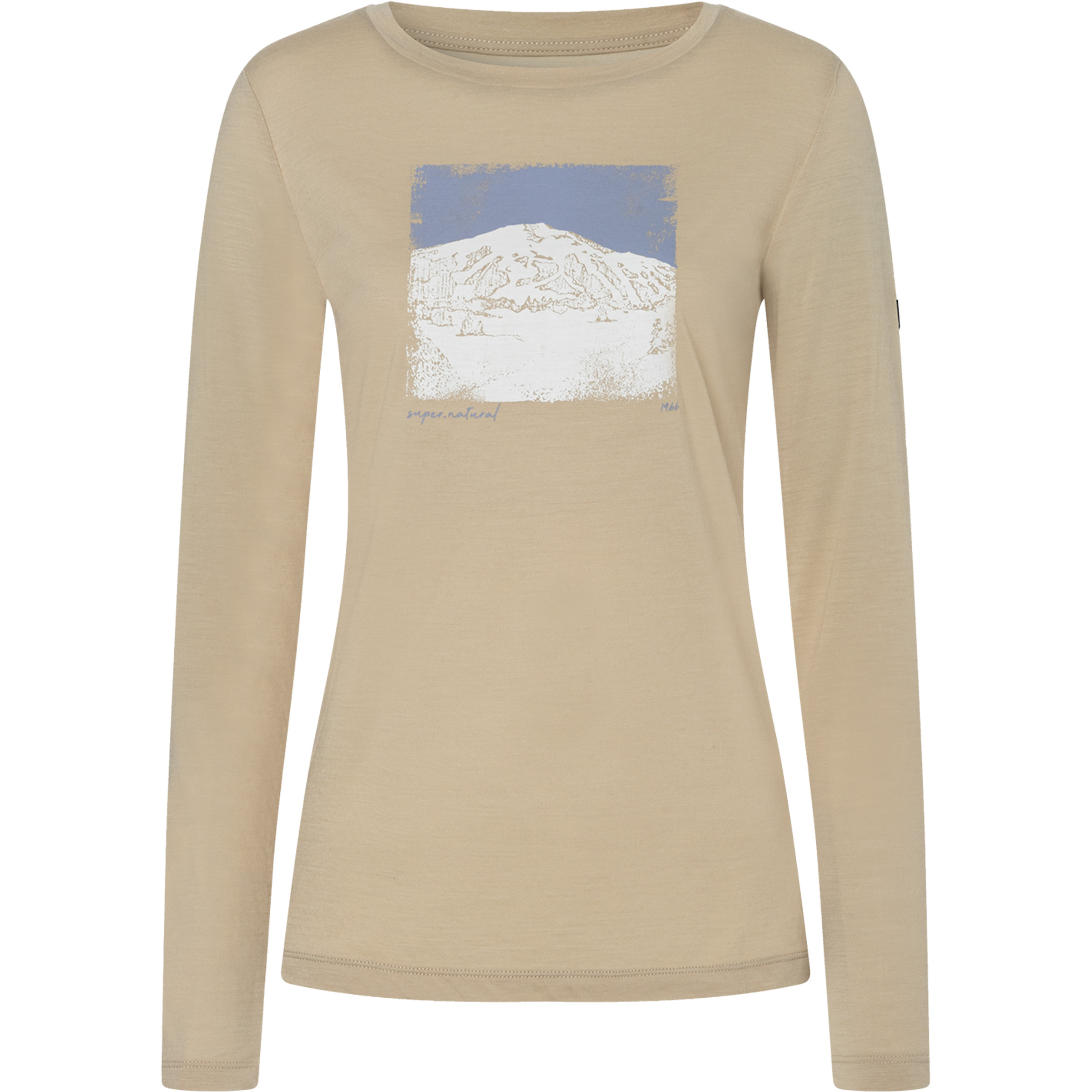 Super.Natural Lithography Mountain Damen Longsleeves Merino beige Größe S Hautfreundlich Merinowolle
