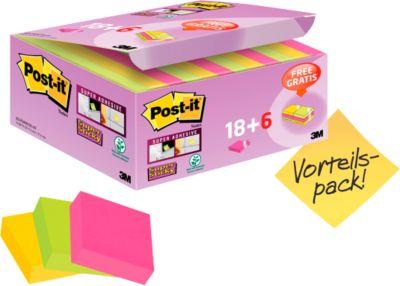 Post-it® Haftnotizen Super Sticky Notes, 24 Blöcke, 48 x 48 mm