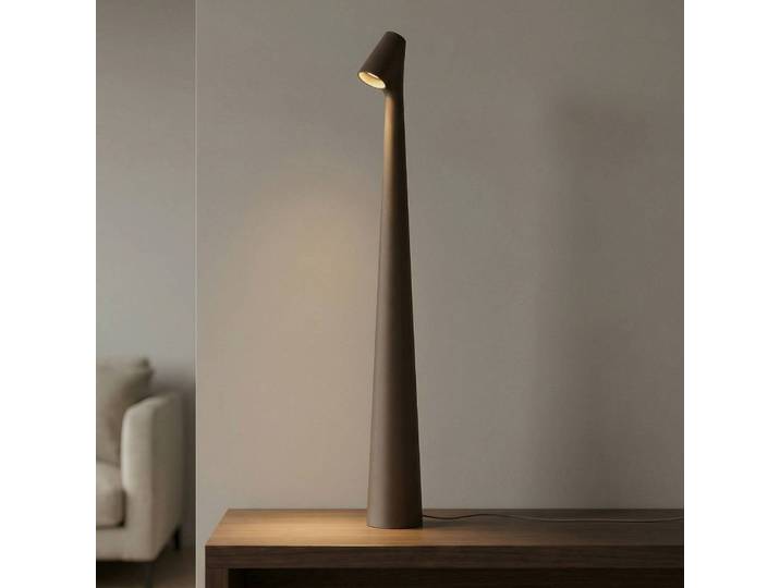 Vibia Designer Tischlampe Africa, dimmbar, braun / rost, für Wohn- / Esszimmer, Aluminium, Design, Tischlampe