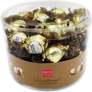 Storz Nougat Schichtnougat aus Sahne & Haselnuss, 60 Stück, 27% Nussanteil, Pralinen, aus gerösteten Haselnüssen, 100 g