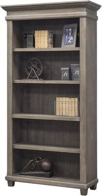 Martin Furniture "Carson Wood Open Bookcase, Storage Cabinet, Gray - 40""W x 76""H x 15""D"