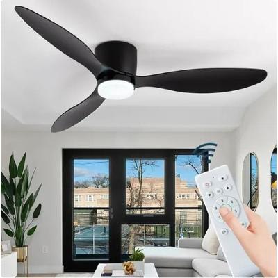Uplift Essentials Ceiling Fan With Light 6 Speed Reversible DC Motor 3 Color Modes Remote Control Easy Install Black White Wood 42 Inch black