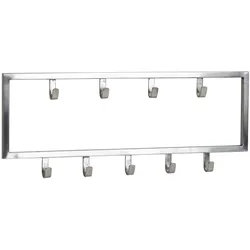 WANDGARDEROBE Metall Silber Modern 50x20x4 cm Hakenleiste Wandpaneel