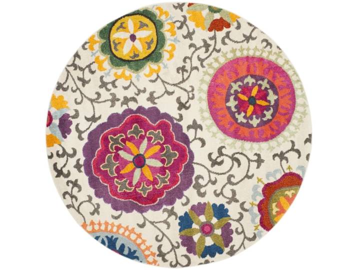 Tapis bohème chic en polypropylène blanc/multicolore, 201 cm