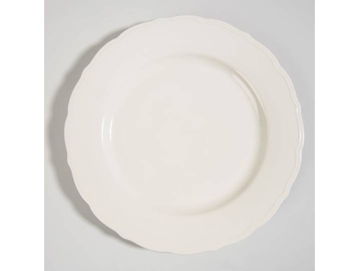 Teller aus Steinzeug, weiß