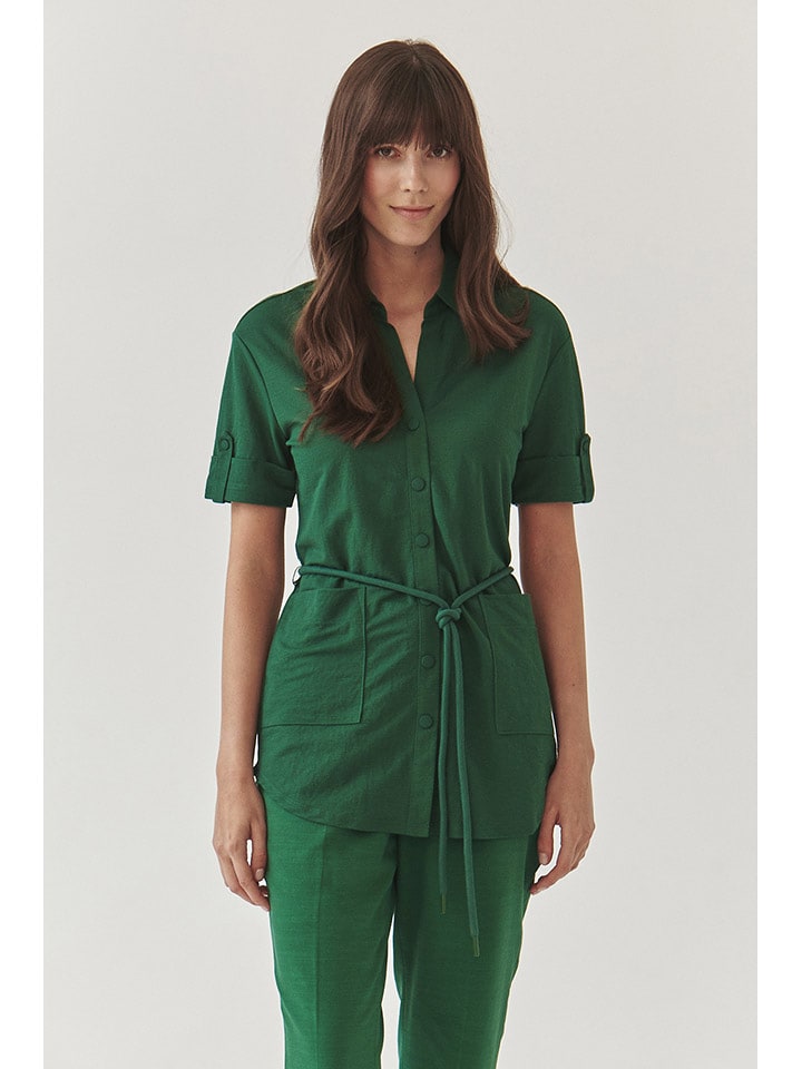 TATUUM Bluse in Dunkelgrün - XL