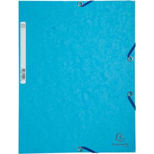 Exacompta Eckspanner 55519E, A4, Karton, türkis, 3 Einschlagklappen