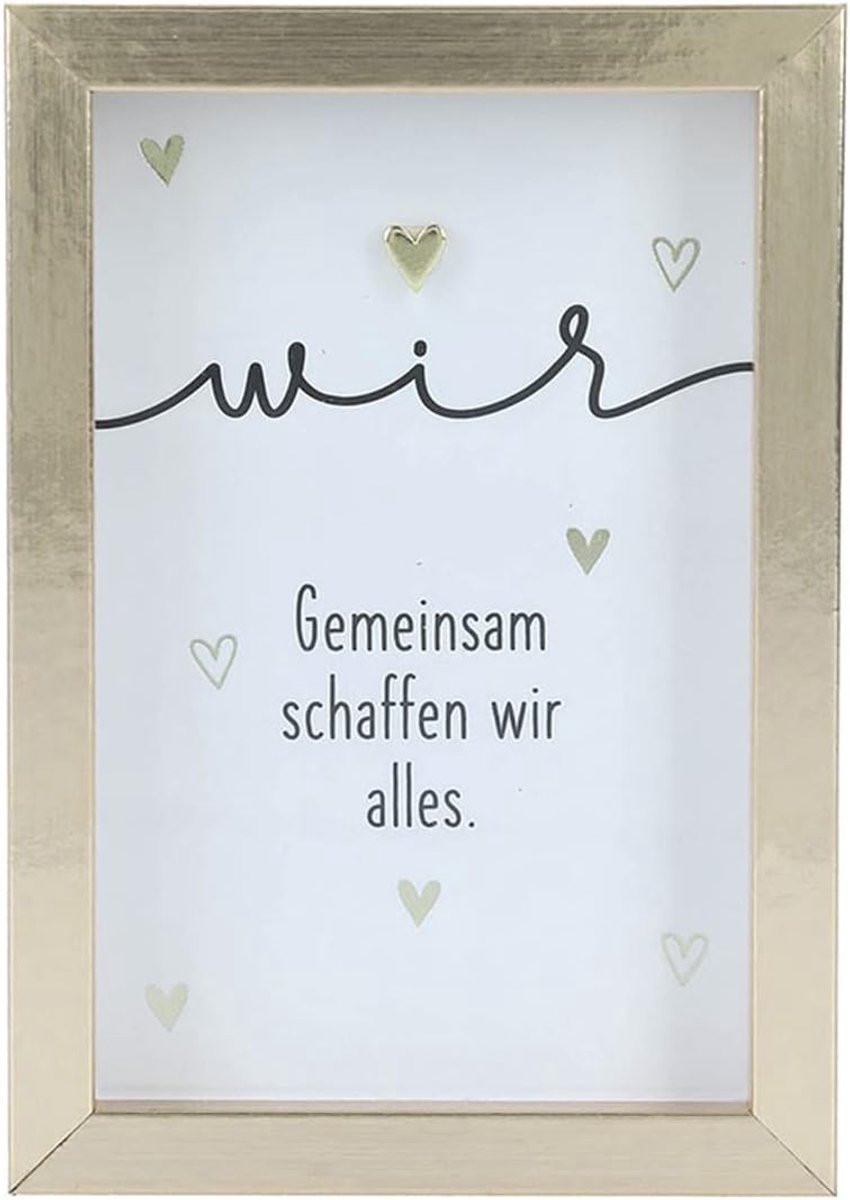 Decoratieve fotolijst met spreuk in goud, 84 x 58 cm