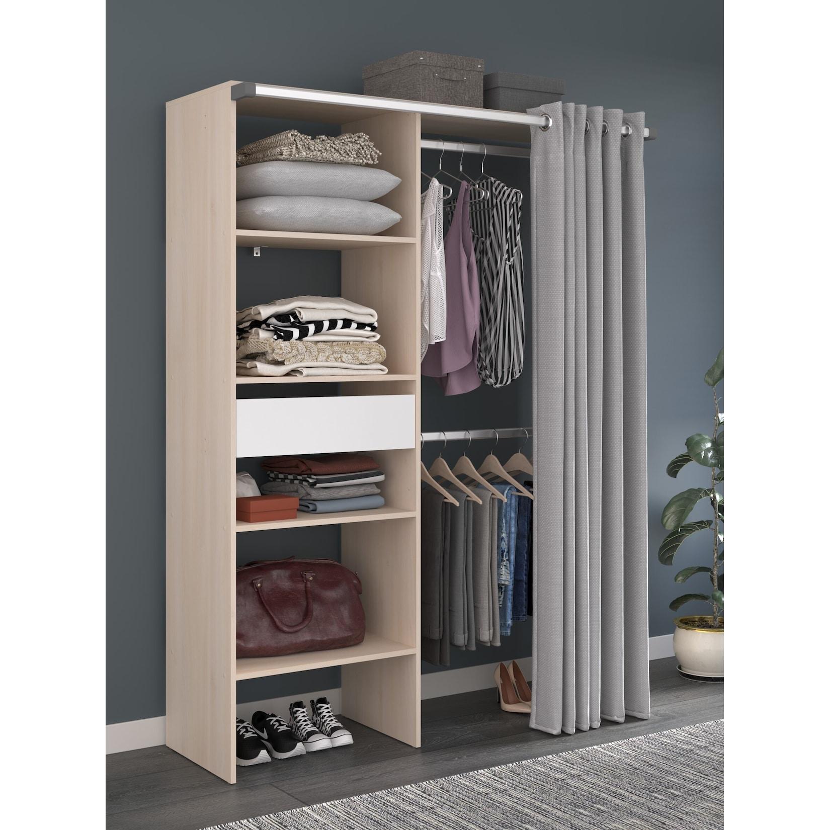 Parisot Kleiderschrank mit Vorhang "Bari 2" Akazie
