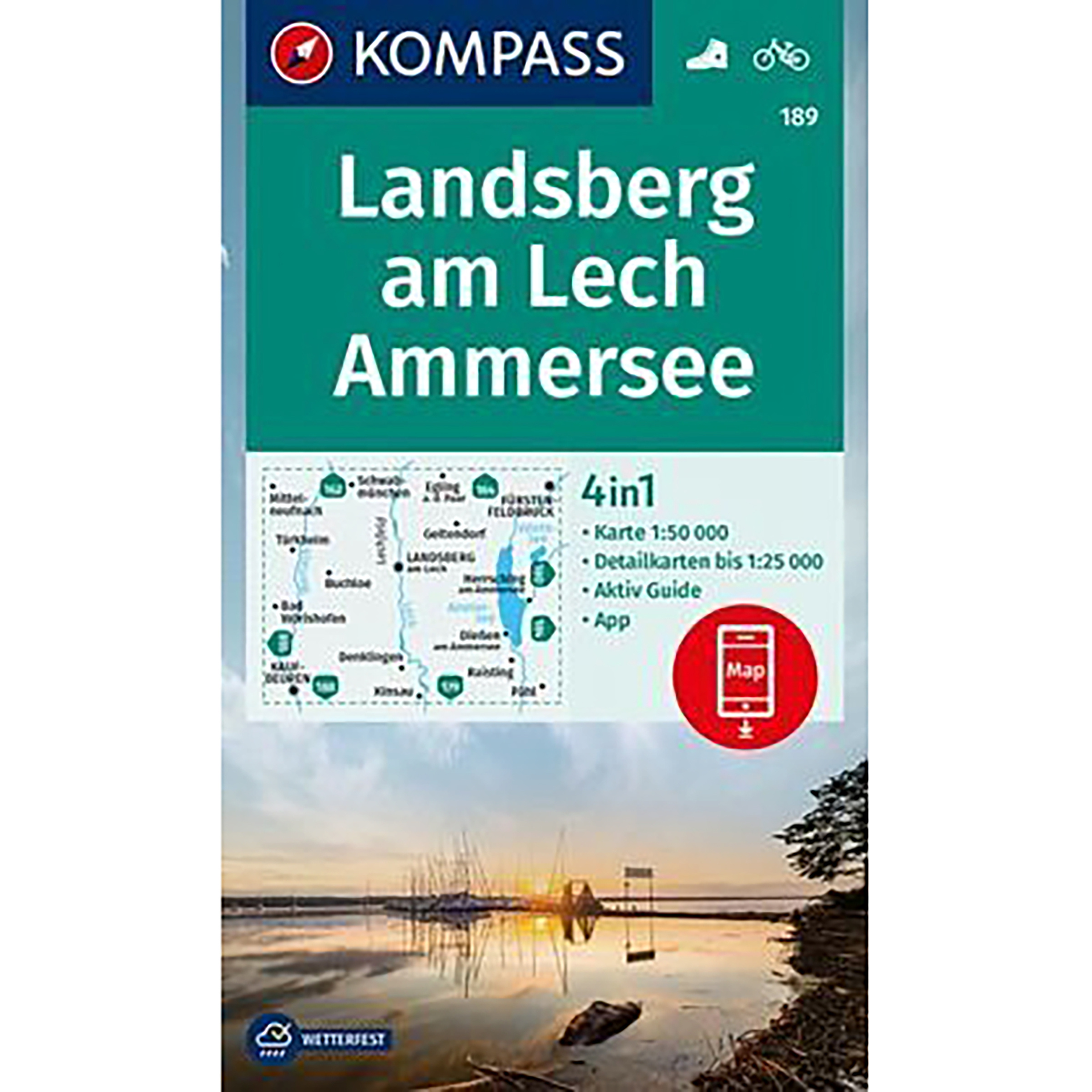 Kompass Verlag WK 189 Landsberg am Lech - Ammersee Topografische Karten