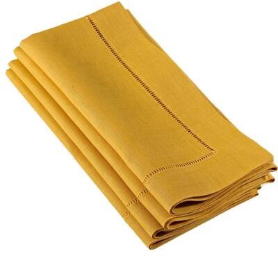 Saro Lifestyle Hemstitched Linen Dinner Napkins (Set of 4)