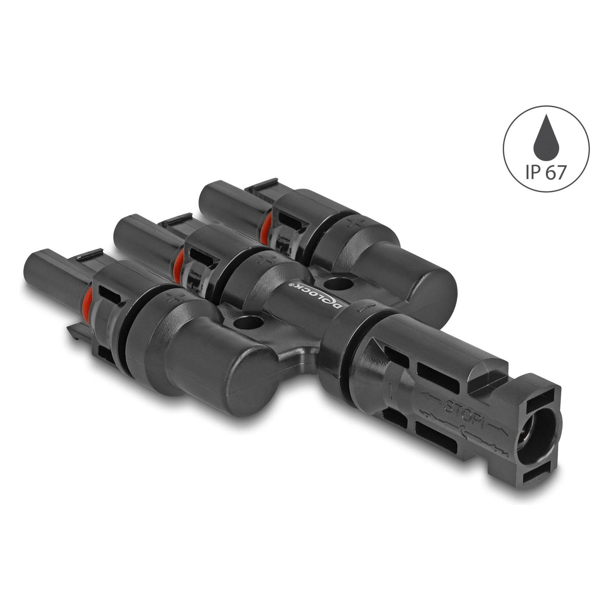 Delock DL4 Solar Konnektor 1x Stecker zu 3x Buchse, IP67 (60024)