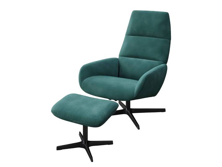home24 Relaxfauteuil Turami blauw/antiek blauw velours 71 x 110 x 80cm