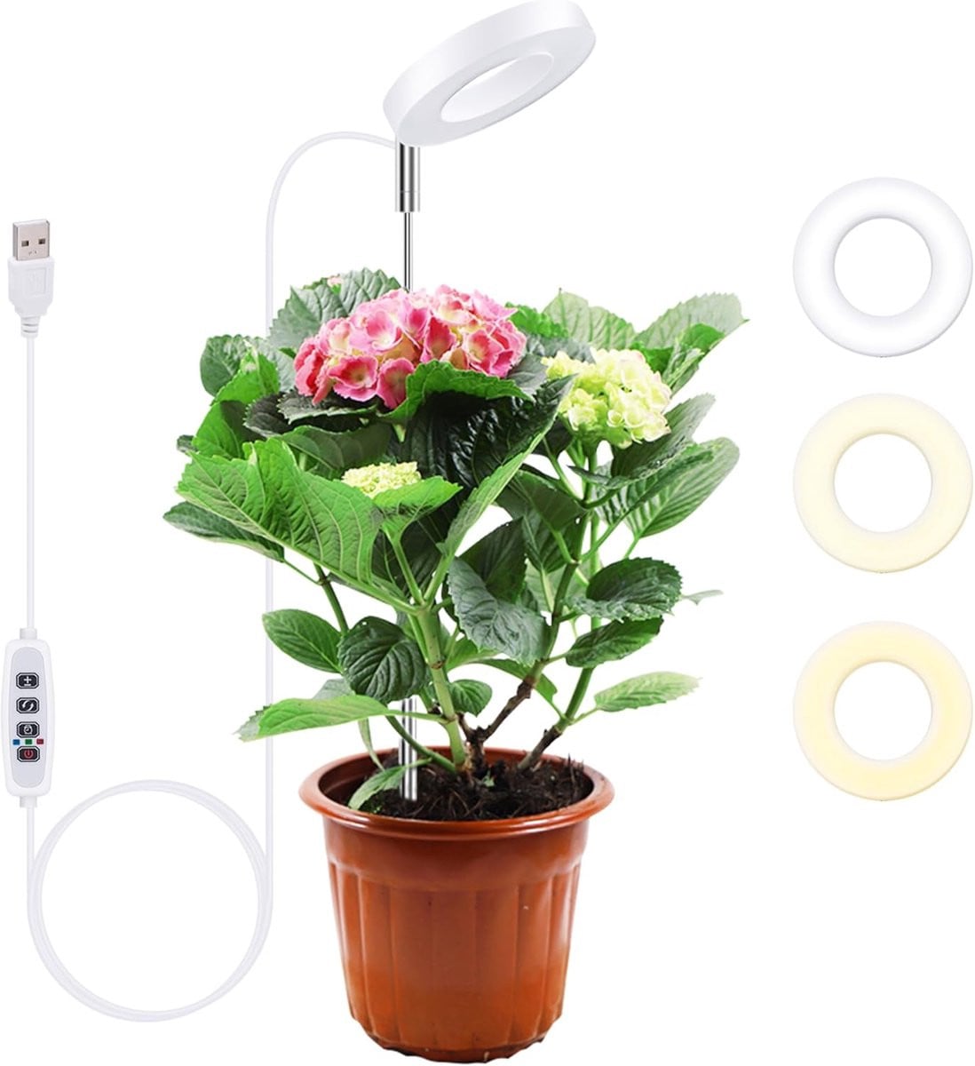 LED Groeilamp met Volledig Spectrum voor Plantenverzorging, Verstelbaar, Wit