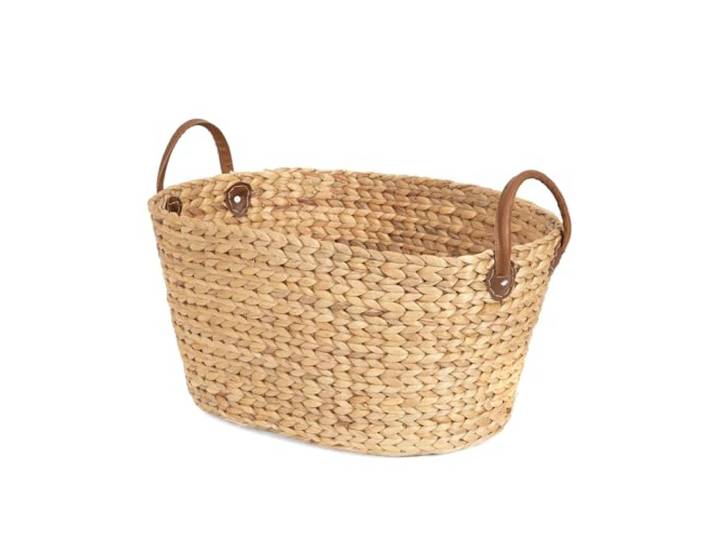 Compactor Grand Panier à Linge Belize\, Jacinthe d'eau\, Beige\, 60 x 45 x 37 cm\, RAN6826 Naturel