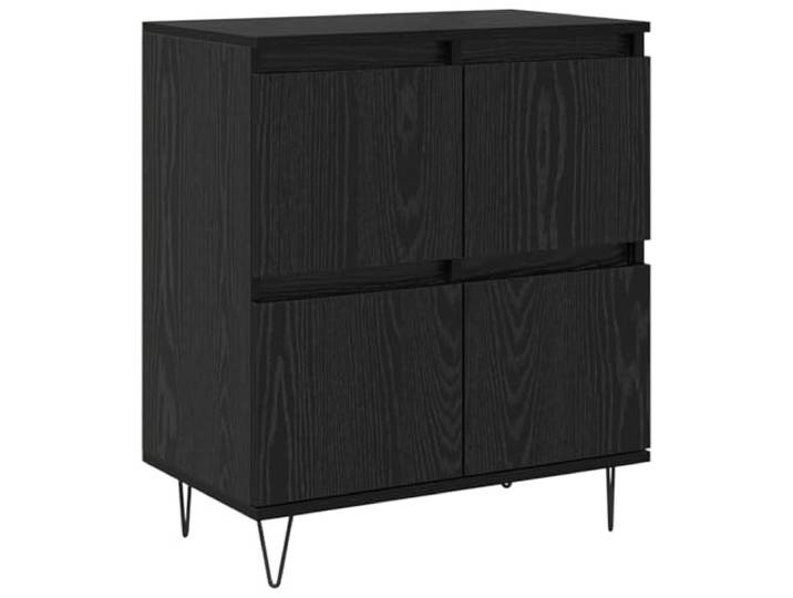 TEKGHUT Sideboard Schwarz Eichen-Optik 60 x 35 x 70 cm Holzwerkstoff,Stabilität,Langlebigkeit,Stauraum für Geschirr,Wäsche,Büroartikel,einfache Montage,Innenbereich