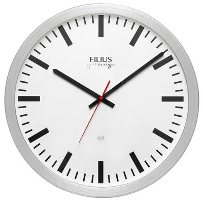 Funkwanduhr FILIUS ZEITDESIGN, silber (silberfarben), Wanduhren, Ø 40cm, Aluminium, Wohnzimmer,Esszimmer,Küche,Arbeitszimmer,Flur,Gästezimmer