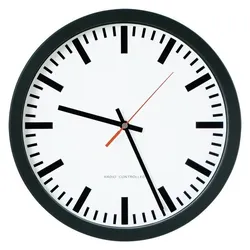 Peweta, Wanduhr, Wanduhr ( 9106486753 ) Funkuhr Kunststoff schwarz Balken Ø 250 mm (25 cm)