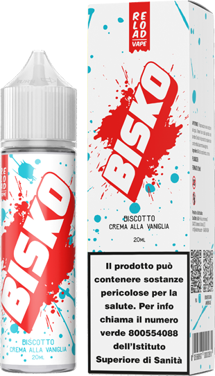 Reload Vape Bisko White Liquido Shot 20ml Biscotto Crema Vaniglia