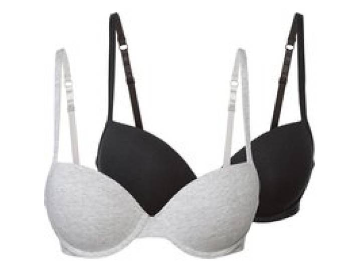 ESMARA® Lot de 2 soutiens-gorge push-up femme (noir/gris)