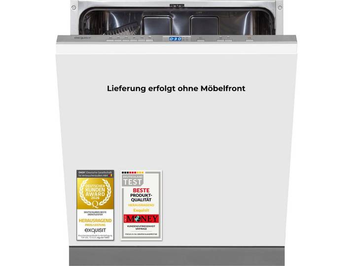exquisit vollintegrierbarer Geschirrspüler EGSP2113-ES-030E silber, 11 l, 13 Maßgedecke, Großes Fassungsvermögen, komfortabel im Alltag
