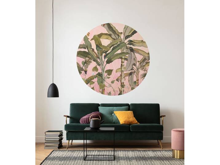 Fototapete KOMAR Dot - selbstklebende Vlies Fototapete - Botany - Grösse 125 x 125 cm , rosa (pink), B:125m H:125m, Vlies, Tapeten, Fototapete