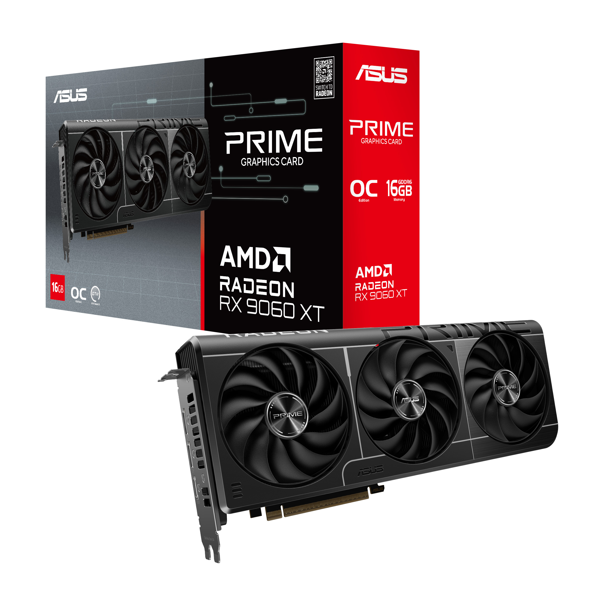 ASUS PRIME Radeon RX 9060XT OC PRIME-RX9060XT-O16G Grafikkarte 16 GB