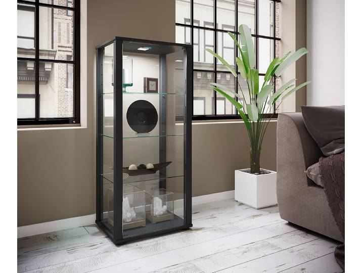 Vitrine sur pied Kavisa 115cm 3 Noir/Noir