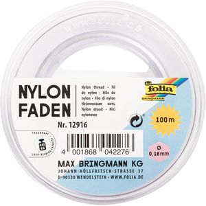 Folia Nylonfaden 12916, auf Spule, transparent, Ø 0,16 mm x 100 m, Tragkraft bis 0,85 kg